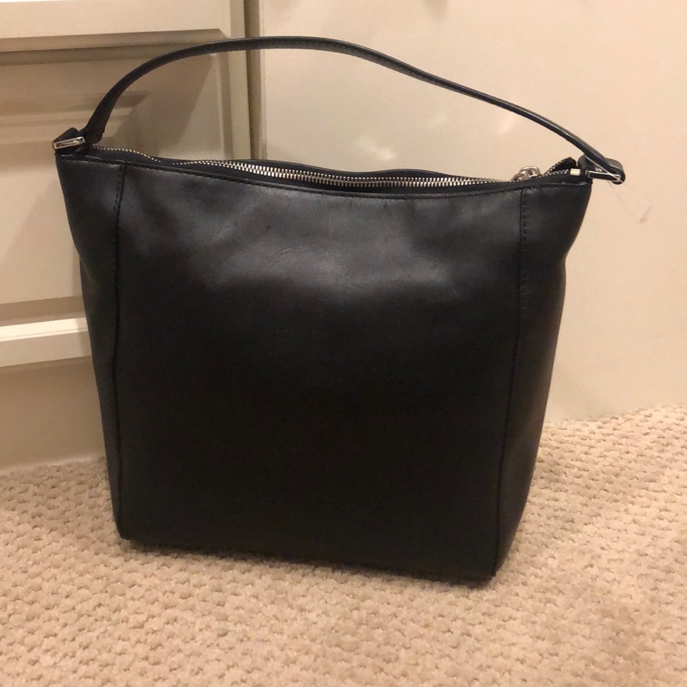 NWOT Michael Kors Black Bag, Silver Tile Front - Picture 3 of 8
